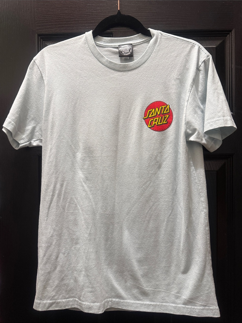 Santa Cruz Skateboards Men's Light Blue Logo T-Shirt